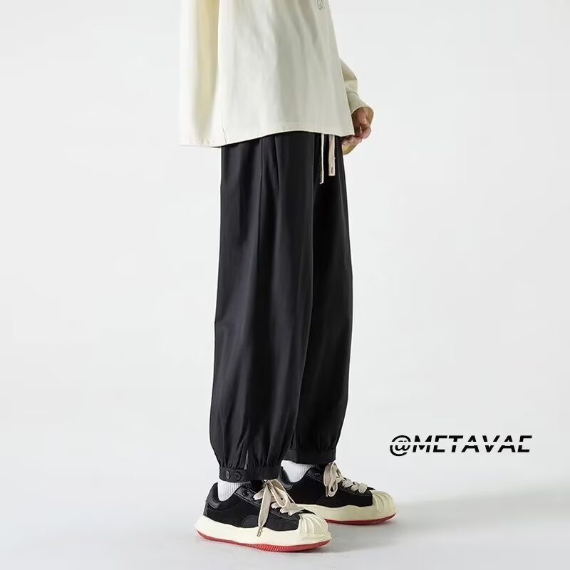 Muške hlače u japanskom stilu, retro casual, lagane pamukaste jogger hlače s opuštenim krojem