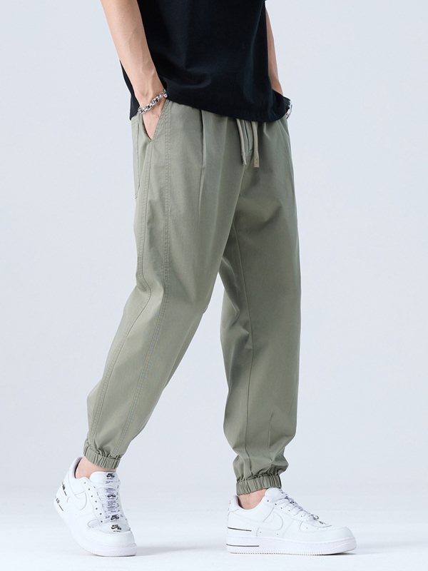 Muške Ice Silk jogger hlače, brzo sušeće, 3/4 dužine, opušten kroj, ljeto, plus veličina