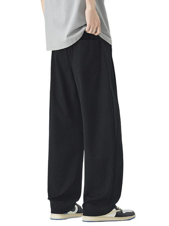 Maple House Férfiaknak – Tavasz–Nyár Kötött Sweatpants, Színblokkolt, Egyenes Szabás