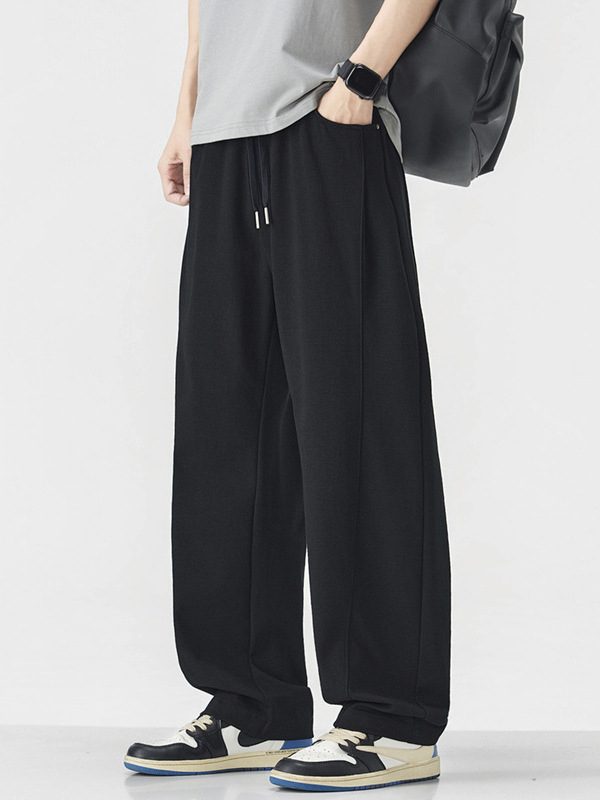 Maple House Férfiaknak – Tavasz–Nyár Kötött Sweatpants, Színblokkolt, Egyenes Szabás