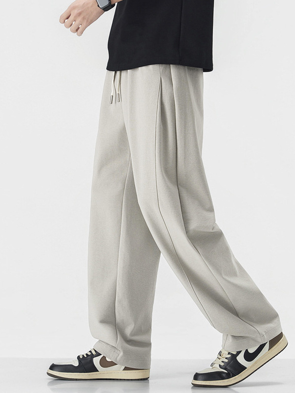 Maple House Férfiaknak – Tavasz–Nyár Kötött Sweatpants, Színblokkolt, Egyenes Szabás