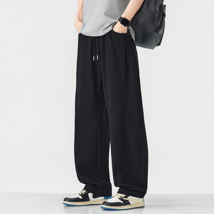 Maple House Férfiaknak – Tavasz–Nyár Kötött Sweatpants, Színblokkolt, Egyenes Szabás