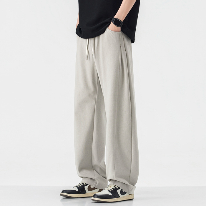 Maple House Férfiaknak – Tavasz–Nyár Kötött Sweatpants, Színblokkolt, Egyenes Szabás