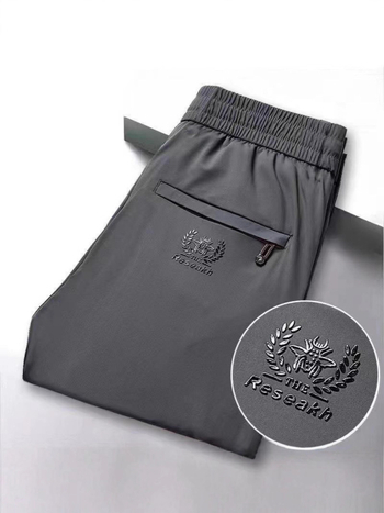Muške hlače od Ice Silk, casual stil, velike veličine, elastičan pojas, brzo suše, ravni kroj, duge hlače