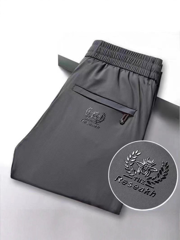 Muške hlače od Ice Silk, casual stil, velike veličine, elastičan pojas, brzo suše, ravni kroj, duge hlače