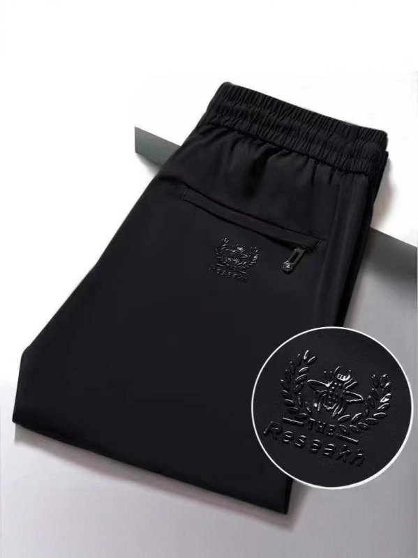 Muške hlače od Ice Silk, casual stil, velike veličine, elastičan pojas, brzo suše, ravni kroj, duge hlače
