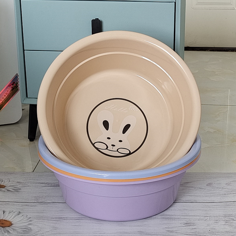 Debelo plastično korito s tiskom, za kućnu upotrebu, pogodno za pranje beba i pranje lica.