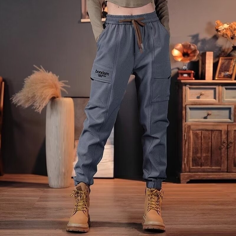 Muške ljetne casual hlače, 2024 trend High Street stila, široka kroj, vodootporne hlače za outdoor, srednji pojas, poliester