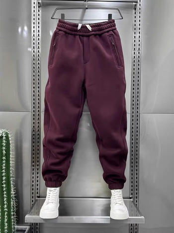 Muške trenirke hlače za jesen/zimu, jednobojne, širokog kroja s vezanjem, haremski stil