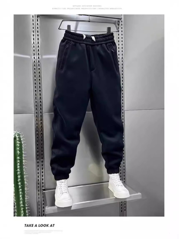 Muške trenirke hlače za jesen/zimu, jednobojne, širokog kroja s vezanjem, haremski stil