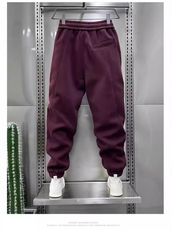 Muške trenirke hlače za jesen/zimu, jednobojne, širokog kroja s vezanjem, haremski stil