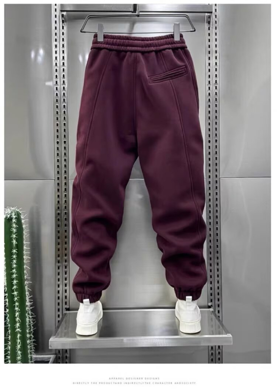Muške trenirke hlače za jesen/zimu, jednobojne, širokog kroja s vezanjem, haremski stil