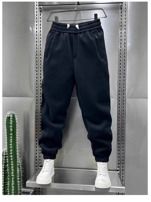 Muške trenirke hlače za jesen/zimu, jednobojne, širokog kroja s vezanjem, haremski stil