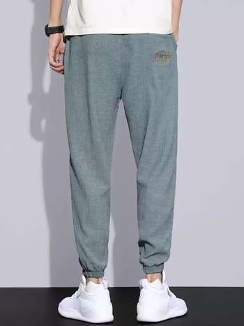 Férfi nyári Ice Silk casual nadrág, slim-fit, vékony, légáteresztő, jogger stílus, koreai stílus, modern és sokoldalú