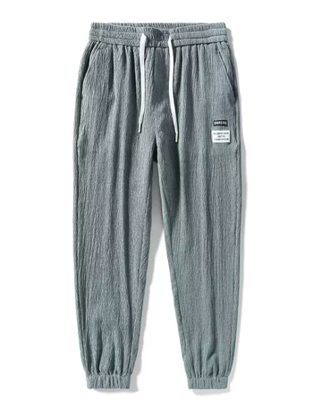 Férfi nyári Ice Silk casual nadrág, slim-fit, vékony, légáteresztő, jogger stílus, koreai stílus, modern és sokoldalú