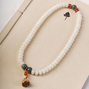Bijeli jade Bodhi DIY narukvica, 6×9 mm, unisex, dekorativne perle