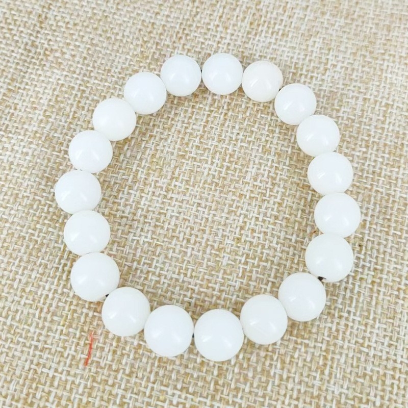Bijeli jade Bodhi DIY narukvica, 6×9 mm, unisex, dekorativne perle