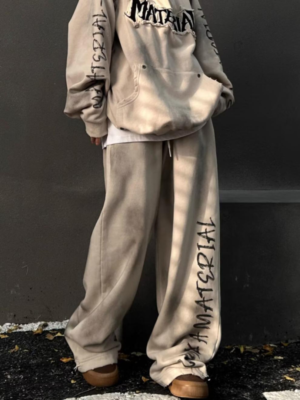 Muške hlače u hongkonškom stilu, ravni kroj, casual streetwear dizajn, proljeće i jesen, korejski stil.