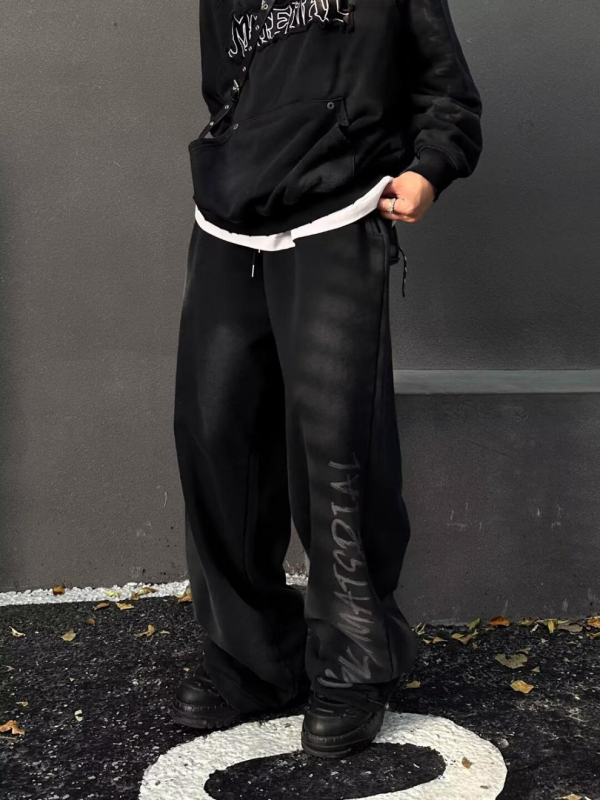 Muške hlače u hongkonškom stilu, ravni kroj, casual streetwear dizajn, proljeće i jesen, korejski stil.