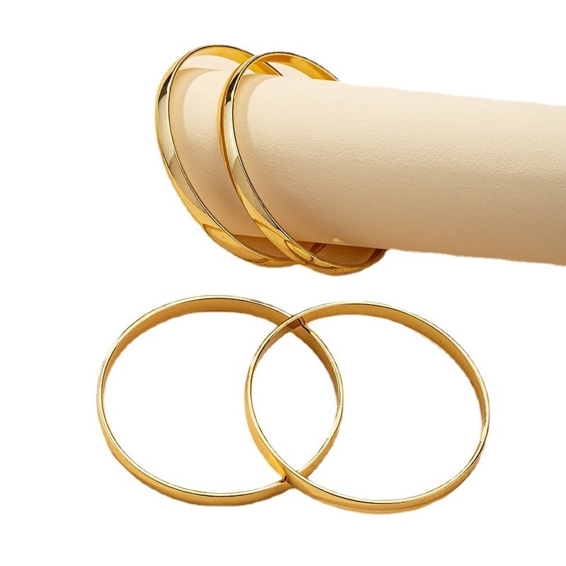 Set od 4 metalne narukvice, europsko-američka modna bižuterija, unisex, geometrijski dizajn, legura