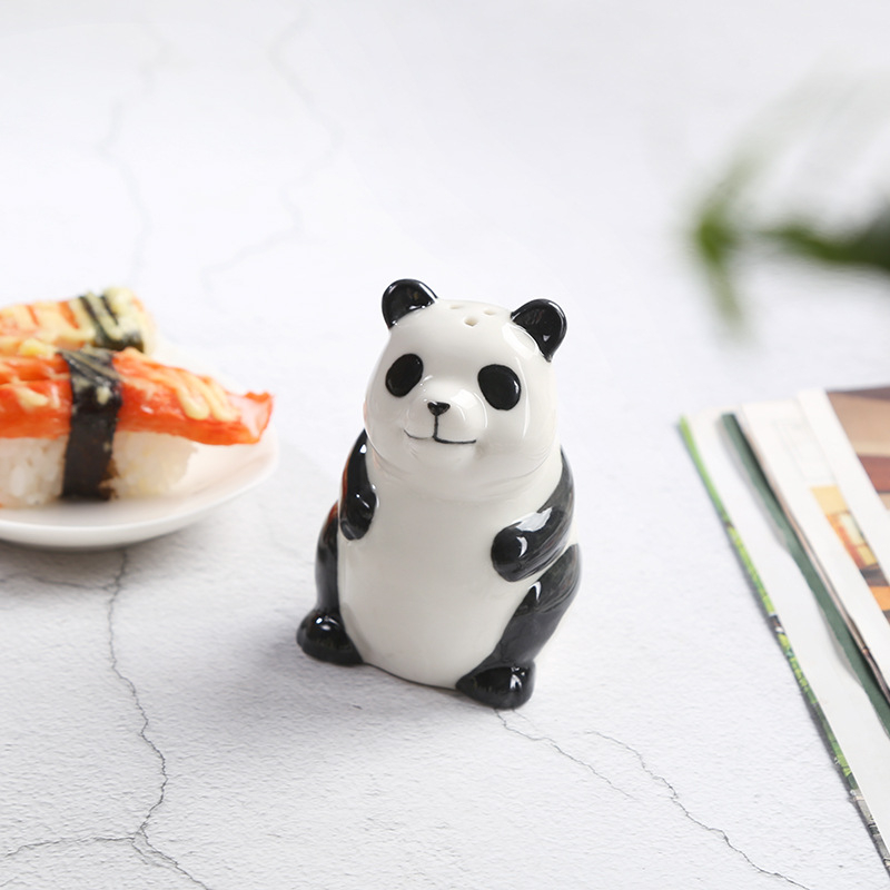 Keramički posuda za začine s Panda dizajnom, sol i papar; pogodna za restorane i kućnu upotrebu; posuda za čačkalice sa žutom patkom.