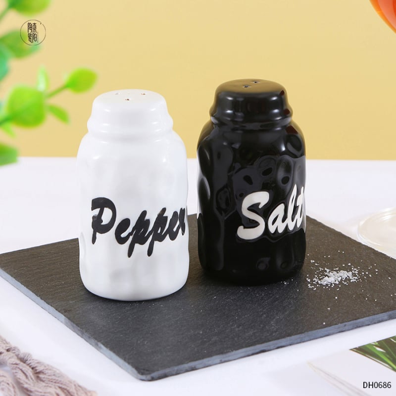 Keramička posuda za začine za kuhinju, minimalistički dizajn, kompaktna posuda za papar, pogodna za kućanstva i manje restorane, prilagođeni logo