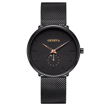 Geneva unisex kvarcni sat s mrežastim kaišem, 40 mm brojčanik, minimalistički i modern dizajn