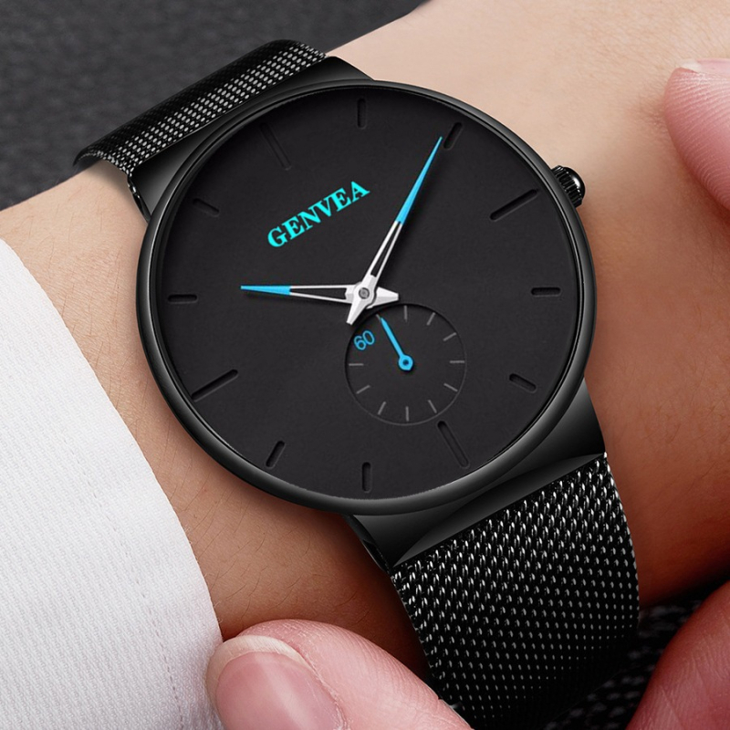 Geneva unisex kvarcni sat s mrežastim kaišem, 40 mm brojčanik, minimalistički i modern dizajn