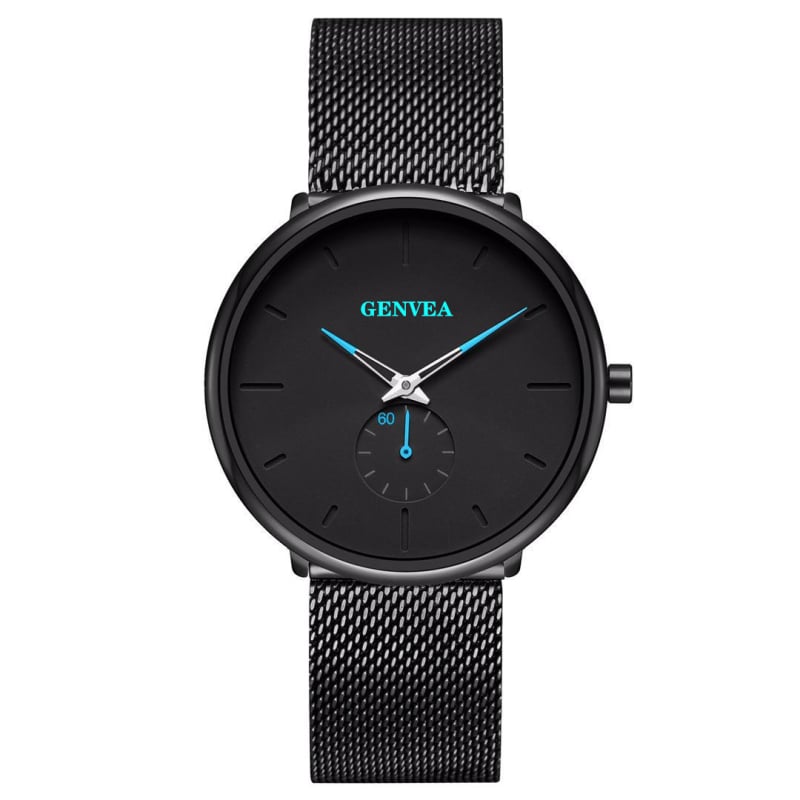 Geneva unisex kvarcni sat s mrežastim kaišem, 40 mm brojčanik, minimalistički i modern dizajn