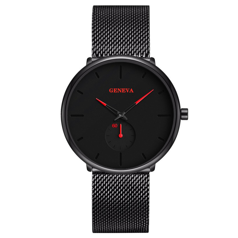 Geneva unisex kvarcni sat s mrežastim kaišem, 40 mm brojčanik, minimalistički i modern dizajn