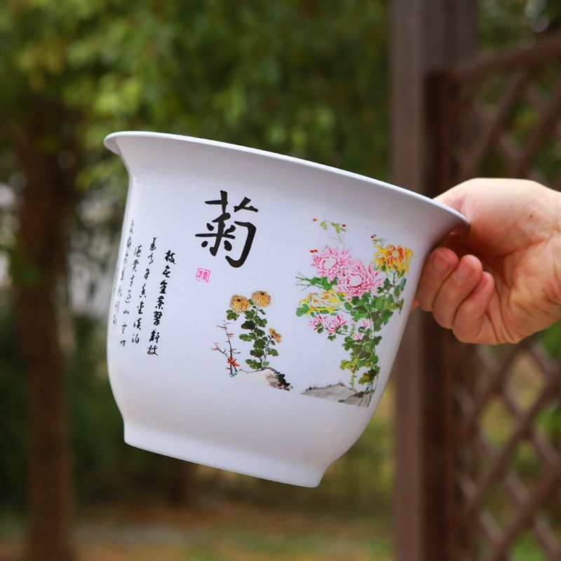 Ghiveci din rășină plastică, finisaj imitatie ceramică, deschidere mare, potrivit pentru plante decorative și suculente, durabil pentru plantare