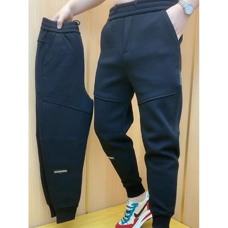 Muške slim-fit jogger hlače s flecom, zimske sportske hlače