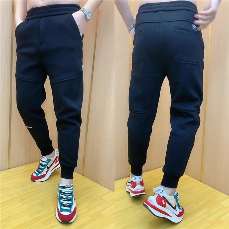 Muške slim-fit jogger hlače s flecom, zimske sportske hlače