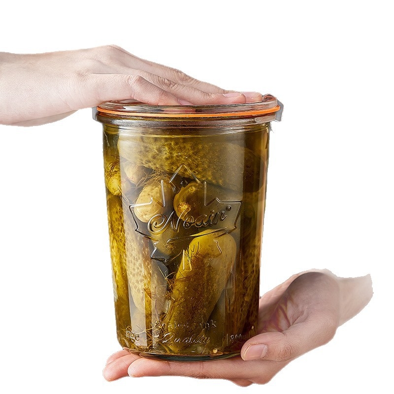 Dvostruko čvrsto zatvoren stakleni spremnik za žitarice, grickalice, čaj, kiseli krastavci i kimchi – zrakonepropusan, kapacitet 350 ml ili 800 ml