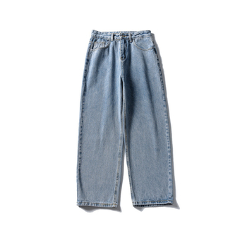 Férfiaknak szóló retro szabású farmernadrág, háromszínű, alap denim, 2025 ősz