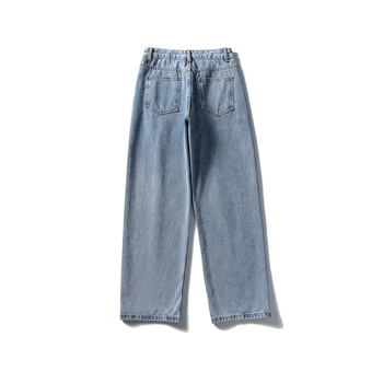 Férfiaknak szóló retro szabású farmernadrág, háromszínű, alap denim, 2025 ősz