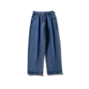 Férfiaknak szóló retro szabású farmernadrág, háromszínű, alap denim, 2025 ősz