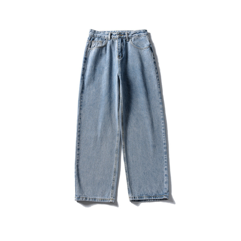 Férfiaknak szóló retro szabású farmernadrág, háromszínű, alap denim, 2025 ősz