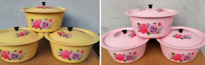 Nostalgijska emajlirana umivaona s poklopcem, 24 cm, metal
