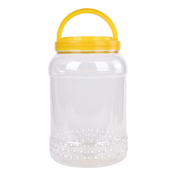 Plastična boca za med, 4 kg, prozirna PET posuda za skladištenje sa širokim otvorom od 11,5 cm i poklopcem