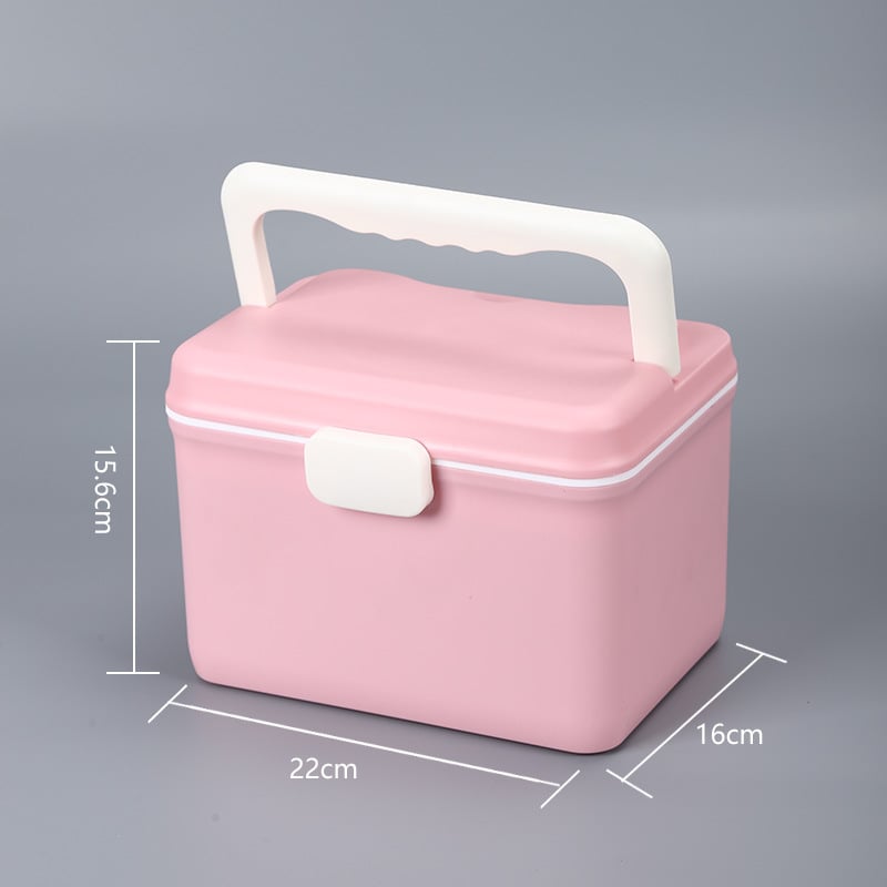 Prijenosna dvostruko-slojna kutija za lijekove za obitelj, s velikim kapacitetom za kućnu prvu pomoć i skladištenje, plastična kutija