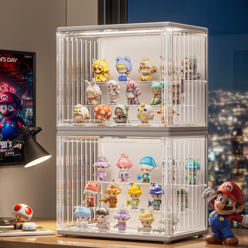What a Good Family Eksponat kutija za blind box s LED osvjetljenjem, otporna na prašinu, prozirna akrilna kutija za pohranu
