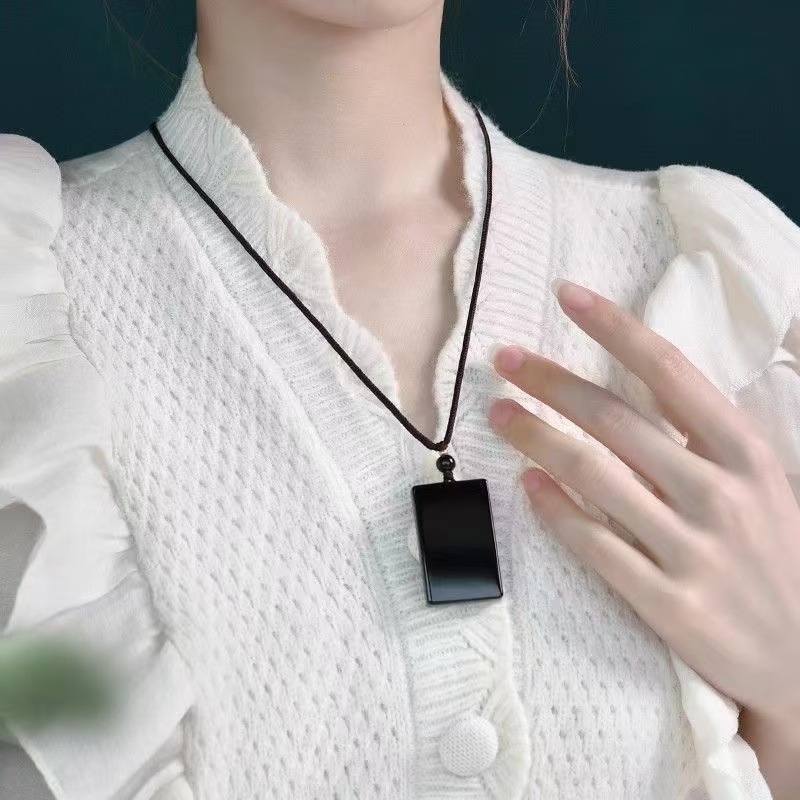 Putuo Mountain prirodni obsidijan privjesak, talisman za godinu zodijaka, unisex lančić poklon