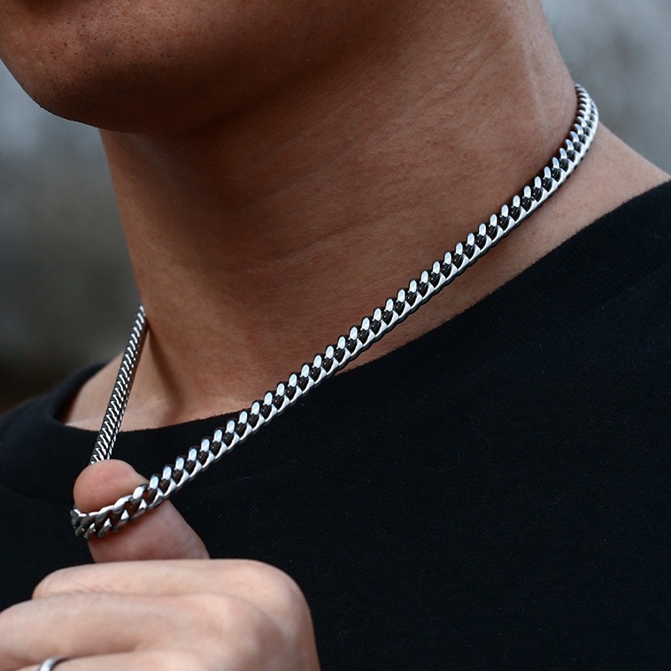 Kubanski lanac od nehrđajućeg čelika s poliranim okruglim lancem, unisex modni dodaci, minimalistički stil