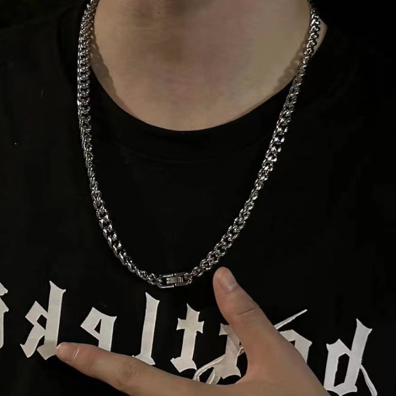 Kubanski lanac od nehrđajućeg čelika s poliranim okruglim lancem, unisex modni dodaci, minimalistički stil