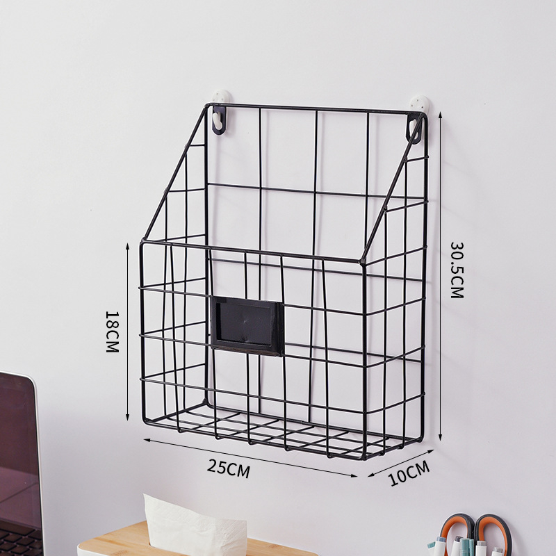 Skandinavski željezni zidni držač za časopise, minimalistički dnevni boravak