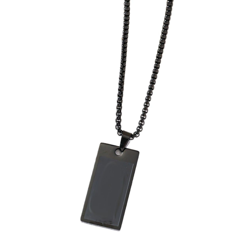 Unisex ogrlica od titan čelika s kvadratnim privjeskom i geometrijskim dizajnom, prilagodljiva duljina 51-80 cm