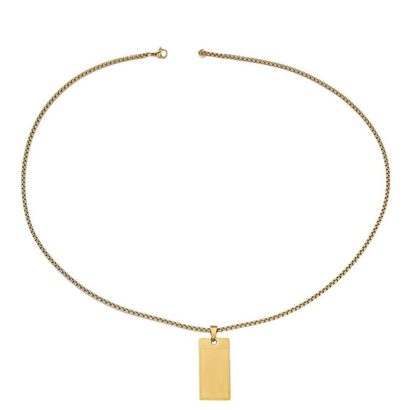 Unisex ogrlica od titan čelika s kvadratnim privjeskom i geometrijskim dizajnom, prilagodljiva duljina 51-80 cm