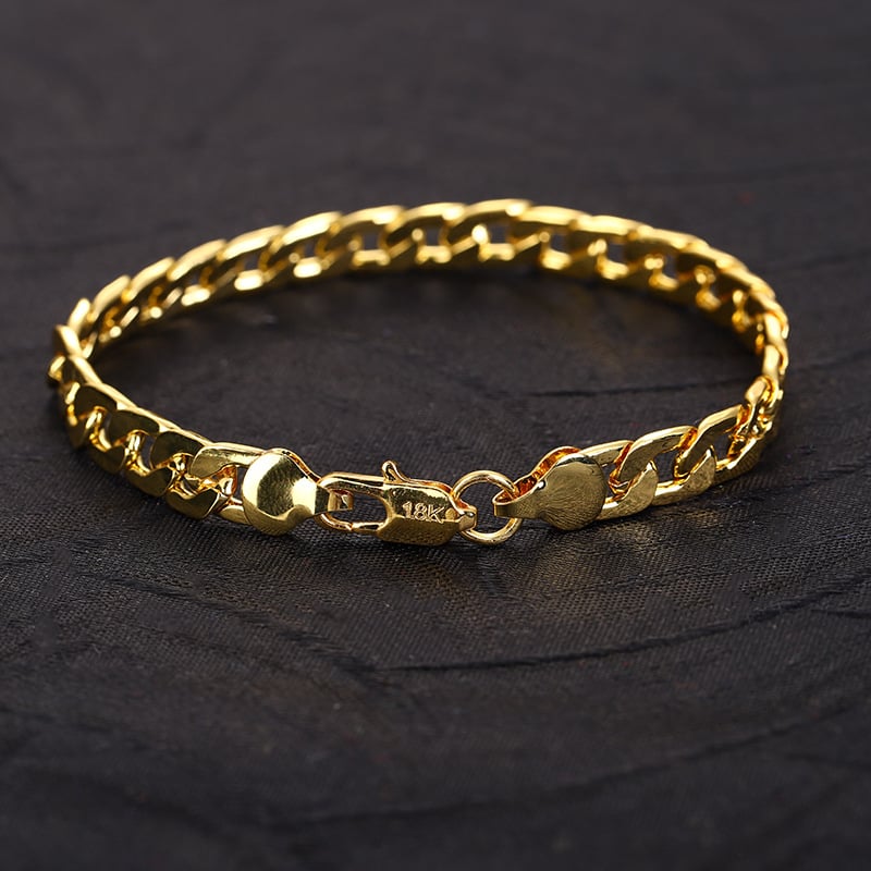 Muški NK lanac ogrlica, 8 mm, 18K pozlaćeno, geometrijski hip-hop stil.