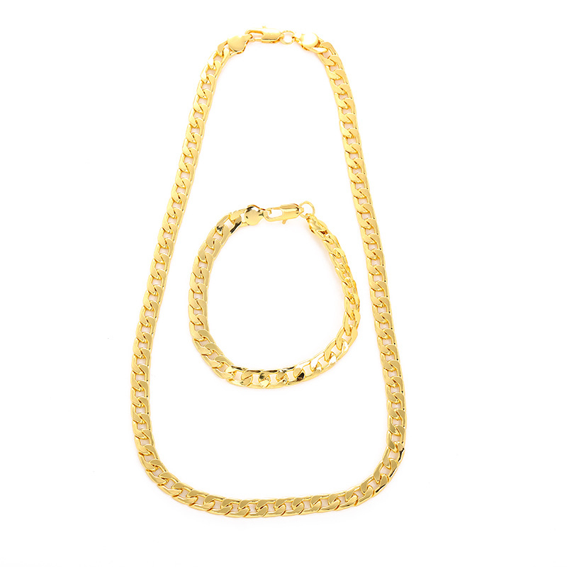 Muški NK lanac ogrlica, 8 mm, 18K pozlaćeno, geometrijski hip-hop stil.